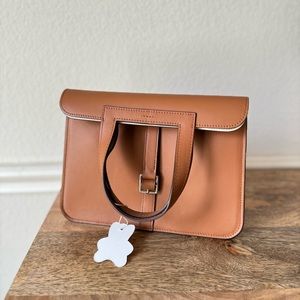 Gold Brown Verso 25 Foldover Convertible Crossbody Bag Halzan Saddle S10